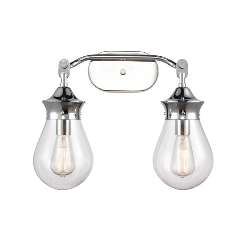 Éclairage pour meuble-lavabo à intensité variable 2 lumières hartell, Chrome poli, Transparent