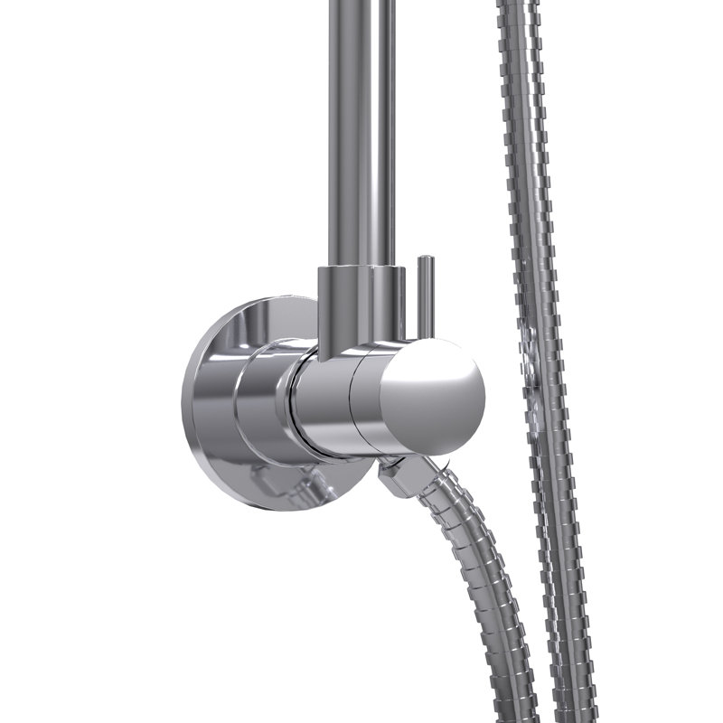 SeaBreeze II 8-in Rain Showerhead Shower System with Multi-function Handshower and Adjustable Slide Bar 1.8 GPM, Chrome