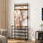 Hall Tree with Bench and 5 Tier Shoe Storage, Coat Rack with 9 Hooks for Entryway, Closet, Sturdy Industrial Design, Rustic Brown and Black