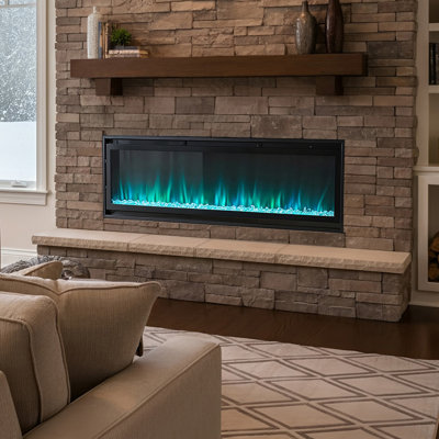 Brayden Studio Black Electric Fireplace