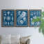 Ensemble de 2 peintures murales sur toile d'Alphonse, Afrique dans les tons de bleu-1308183548-1308183549