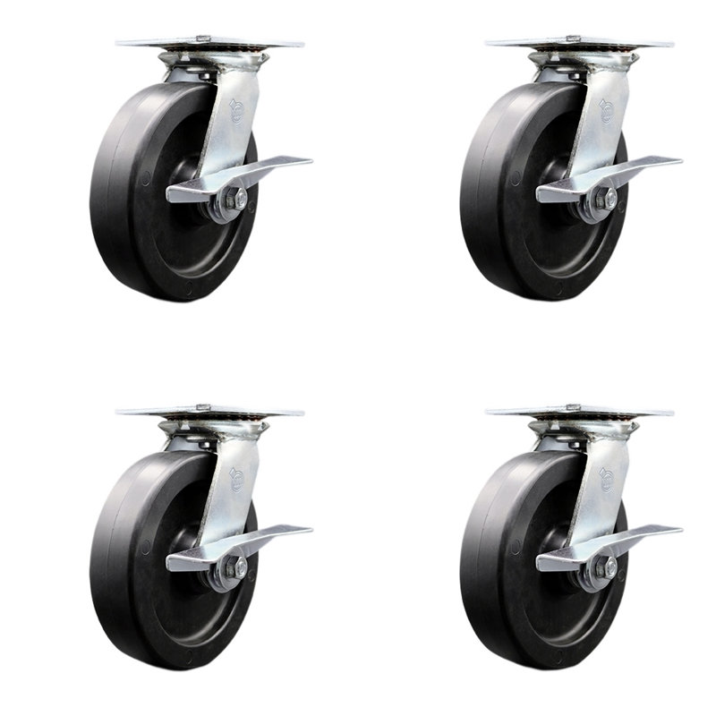 Heavy Duty Polyolefin Caster with Ball Bearings and Brakes