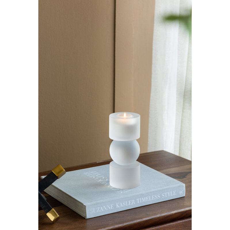 Petit porte-bougie en verre D3.1X7.1 "Palisade, 7.1" H x 3.1" W x 3.1" D