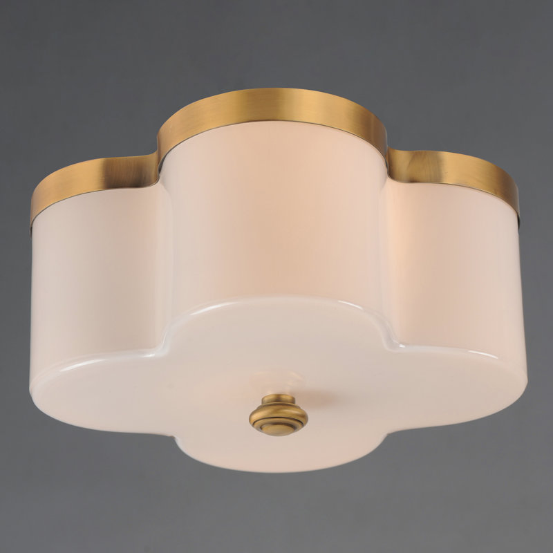 Clover-Flush Mount, Natural Aged Brass