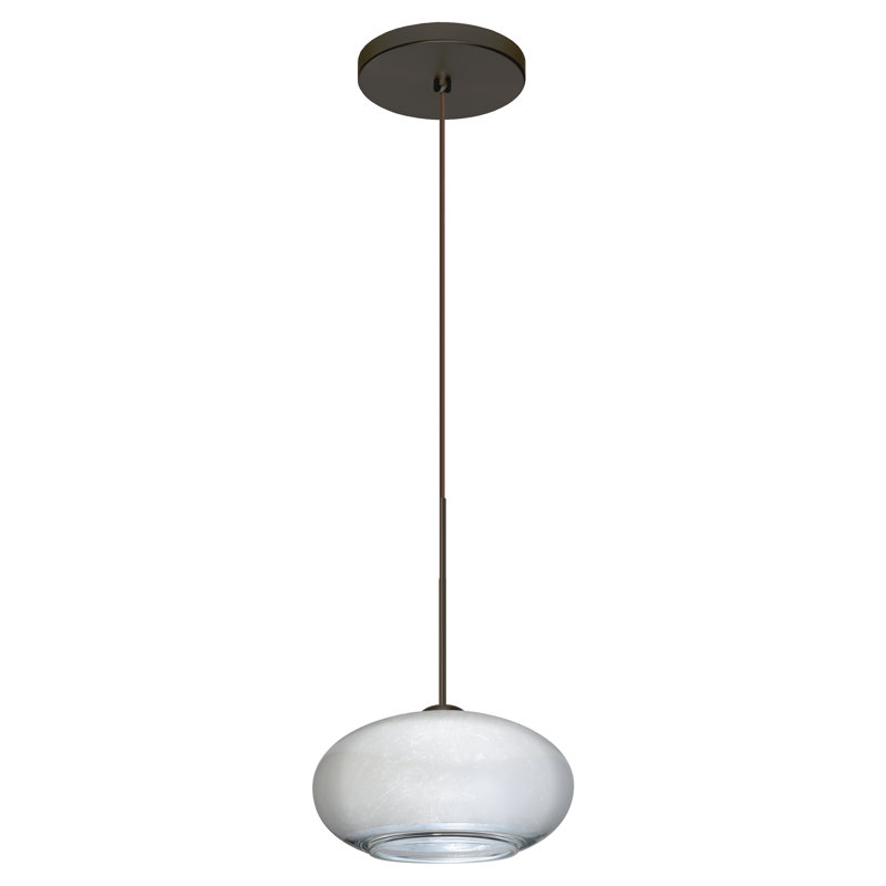 Birkdale 1 - Light Single Pendant, Brushed Bronze, Silver Foil