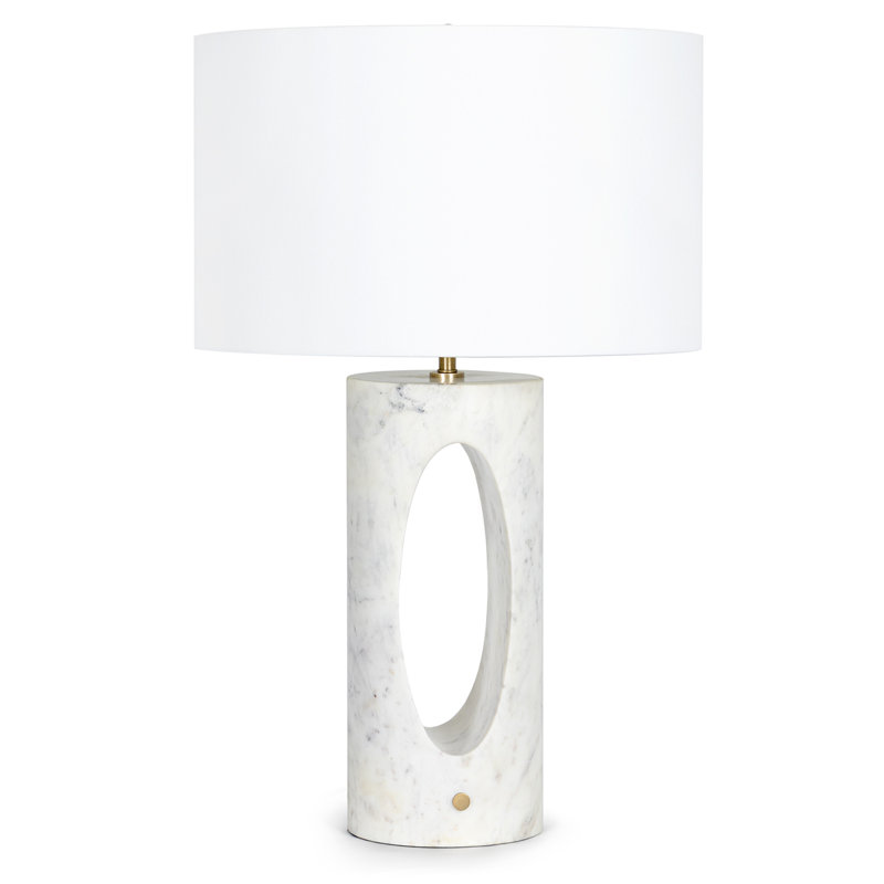 Portia Marble Table Lamp, White