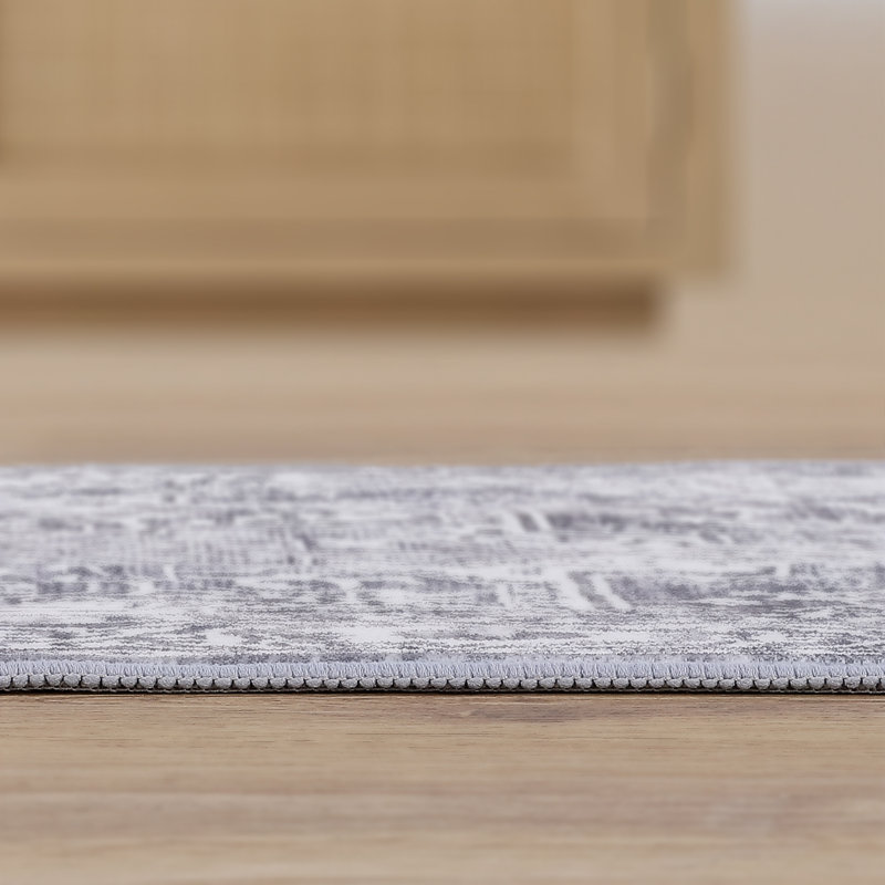 Tapis Eleanor Vintage Medallion, Rectangle de 5 pi x 8 pi, Gris clair/Ivoire