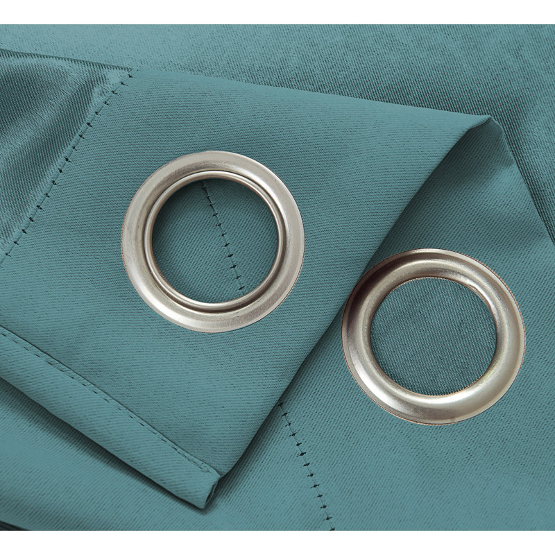 Panneau de rideau simple occultant avec œillets, Turquoise