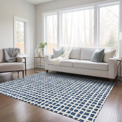 Tapis géométrique intérieur / extérieur lavable à la machine ACN727