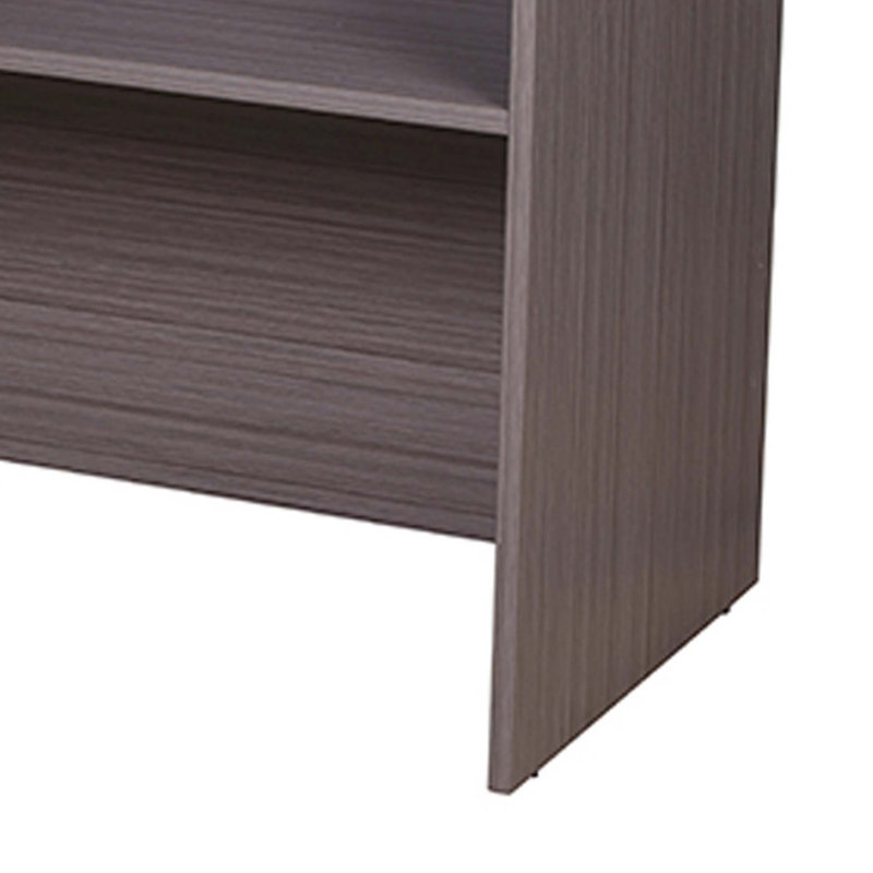Bureau de réception Jery, panneau de modestie 71 po, gris fumée Driftwood, H 42 po x l 71 po x P 30 po