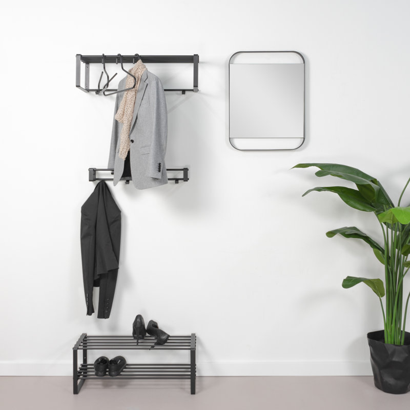 Rex Metal Rectangle Wall Mirror, 60cm H x 46cm W, Black