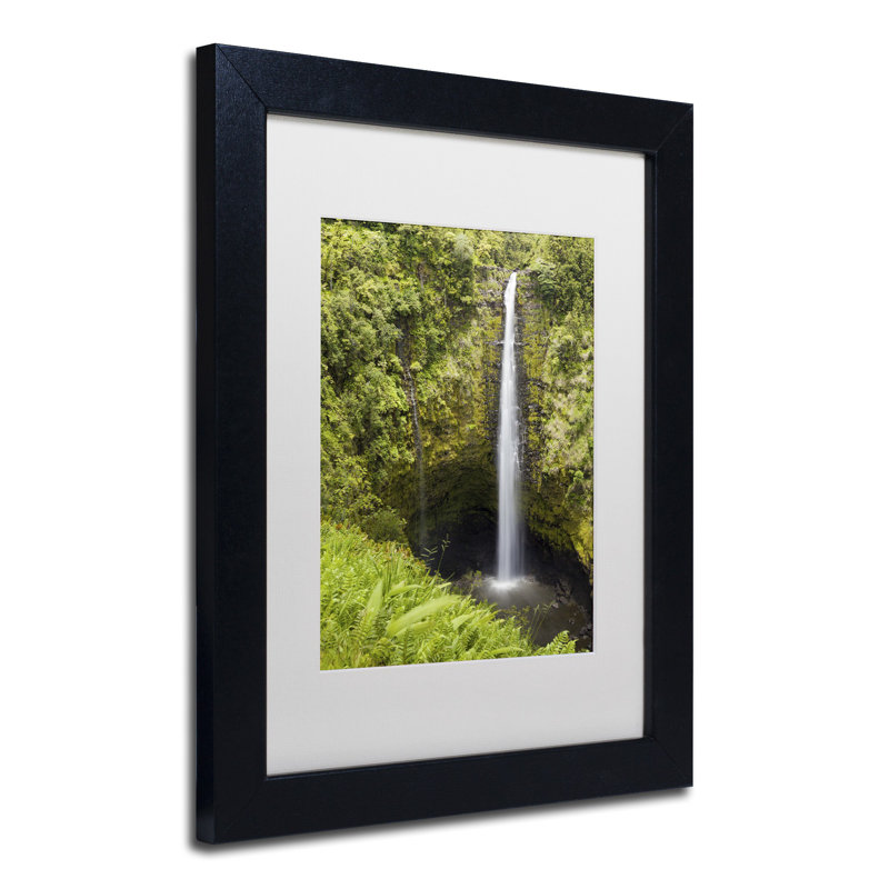 Akaka Falls Green Landscape Framed Canvas Print
