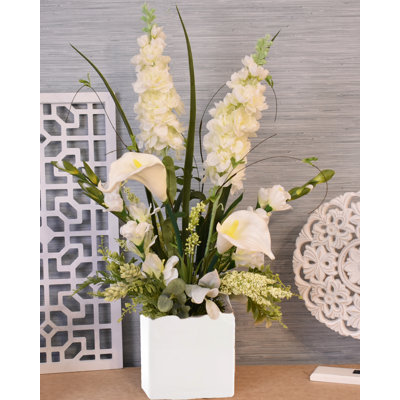 Faux Silk Arrangement in Vase