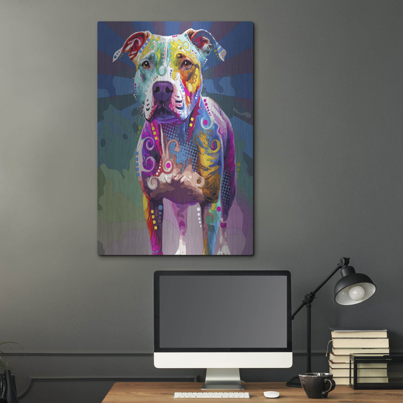 «The Carefree Staffie» par Dean Russo, H 36 po x l 24 po