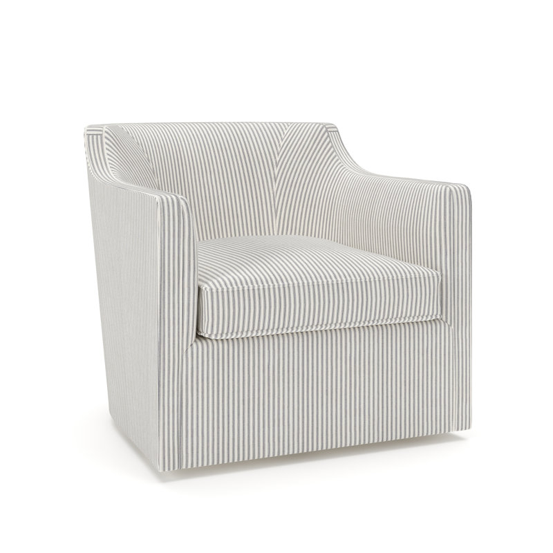 Fauteuil pivotant rembourré Marietta, Cruise rayé gris