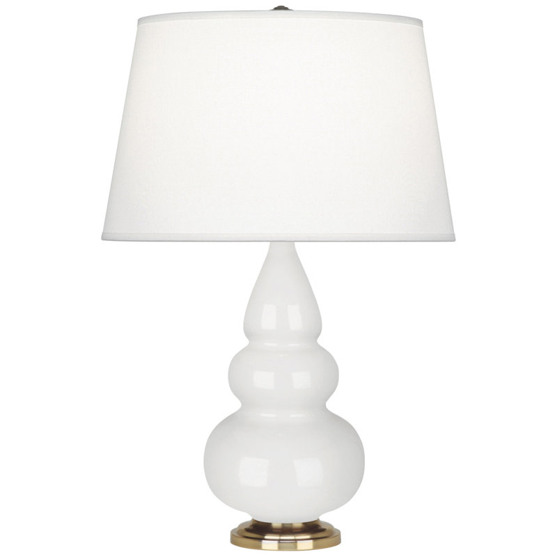 Small Triple Gourd Table Lamp, Lily and Brass Base
