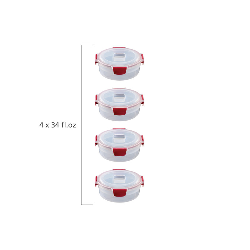 Joseph Joseph Nest Lock 8-Piece Round Food Storage Container Set, BPA Free