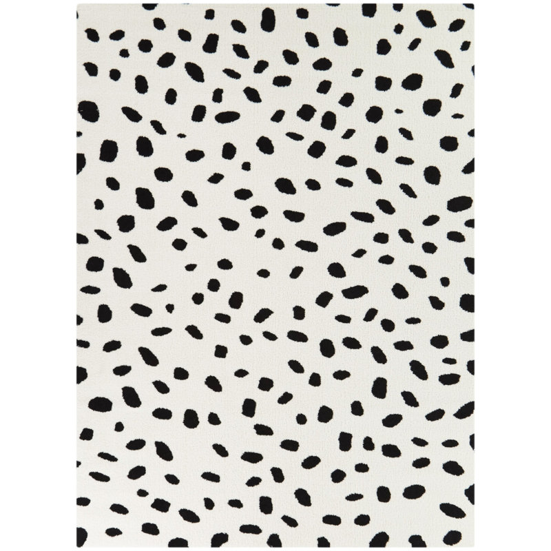 Tapis blanc à motif abstrait Breydin, Rectangle 5 pi 3 po x 7 pi