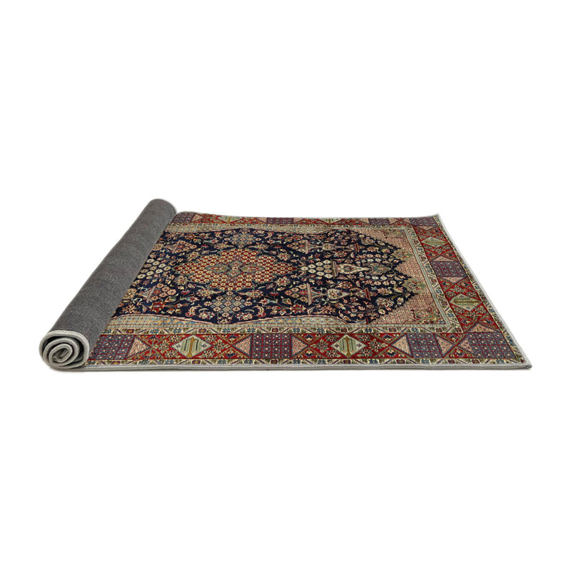 Tapis bleu/rouge/mauve Tamez, Rond 5 pi