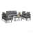 73" All-Weather Aluminum Patio Sofa, 3 Seat Outdoor Couch With  Thick Dark Gray Cushions & Gray Frame-1138673629-1138673616