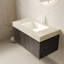 Dessus de meuble-lavabo en pierre frittée 36 "avec lavabo encastré en céramique Muri-124107680