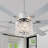65" Modern Large Silver Crystal Ceiling Fan with Light Kit and Remote 6-speed Reversible Motor with Crsyarl Shade-1384870063