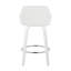 Tabouret de bar à hauteur fixe avec pivot en bois blanc et similicuir blanc avec repose-pieds rond chromé - ensemble de 2-96742011