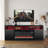 68" Media Console Fireplace TV Stand For TV Up To 78" with Electric Fireplace and LED Lights-1478532053
