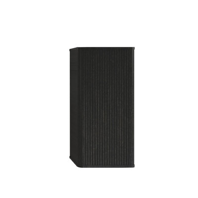 CC0414S308 Armoire latérale flottante rayée en chêne noir brossé, armoire de rangement murale pour petits espaces, pré-assemblée