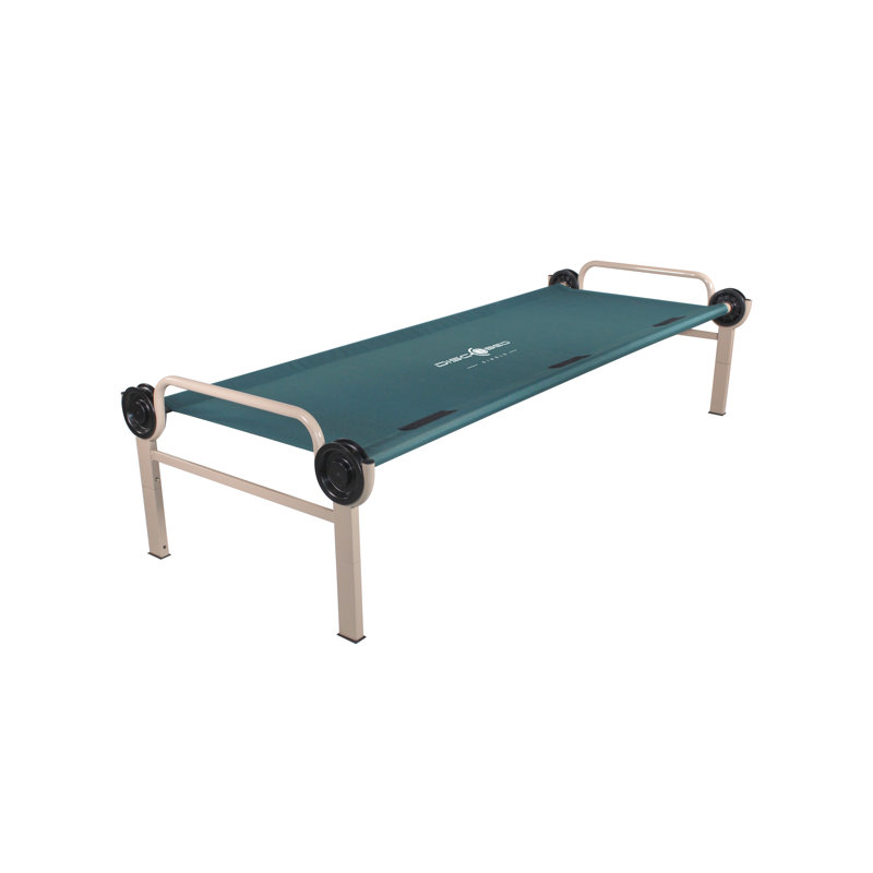 Green Adjustable Height Portable Camping Cot with Steel Frame
