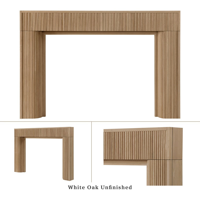 Hazel Wood Fireplace Mantel Surround, 80", Unfinished