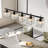 5 - Light Kitchen Island Linear Crystal Shade Pendant Light