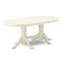 L'ensemble de table de cuisine 7 pièces se compose d'une table de salle à manger ovale avec une feuille de papillon et de 6 chaises parsons en tissu Shitake foncé en lin, blanc lin-1255967302-1255967301-1323717777