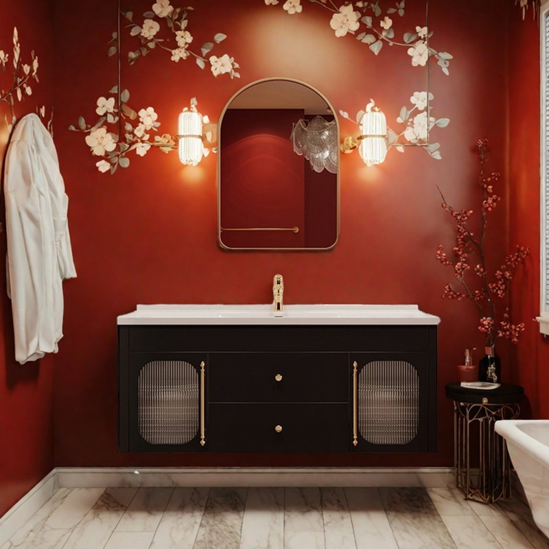 Light luxury retro bathroom cabinet