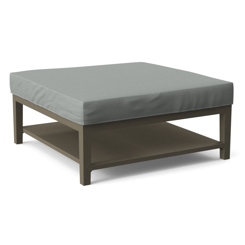 Hammond Square Ottoman, White Textured Performance; 0865-91, Stone Hearth Finish
