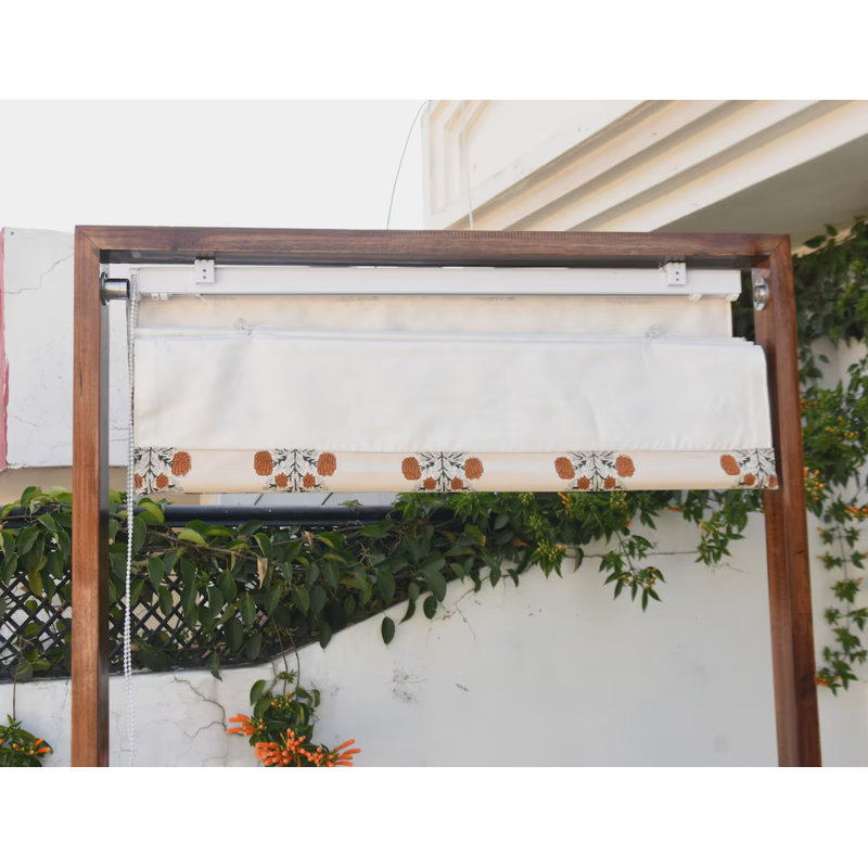 Fabdivine 38X108 Handmade Block Print Roman Shade – Timeless Artisan Design, 24"W x 64"L