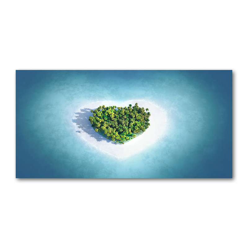 Island Heart Shape - Wrapped Canvas Print