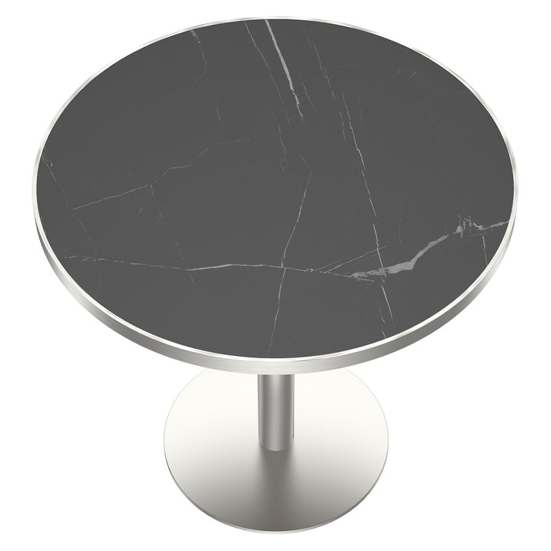 Round Modern Dinning Table 31.5 Inches Bistro Table Tulip Table With Faux Marble Top,Easy Assemble,Sturdy Metal Frame Diameter