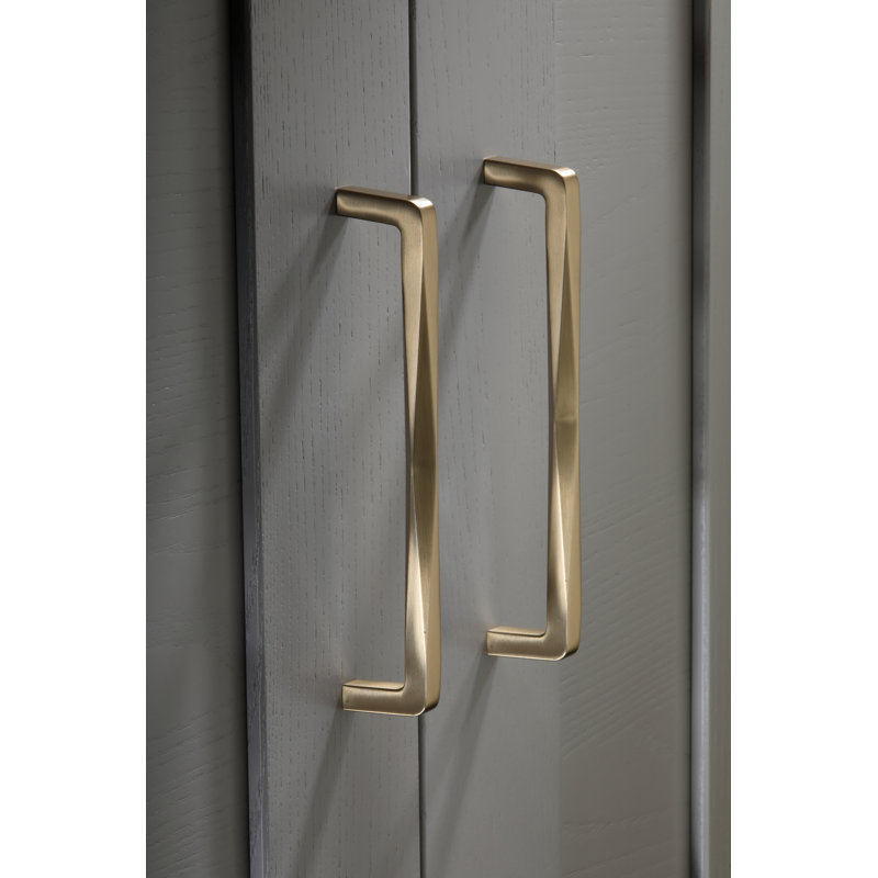 Poignée d'armoire géométrique, Laiton satiné