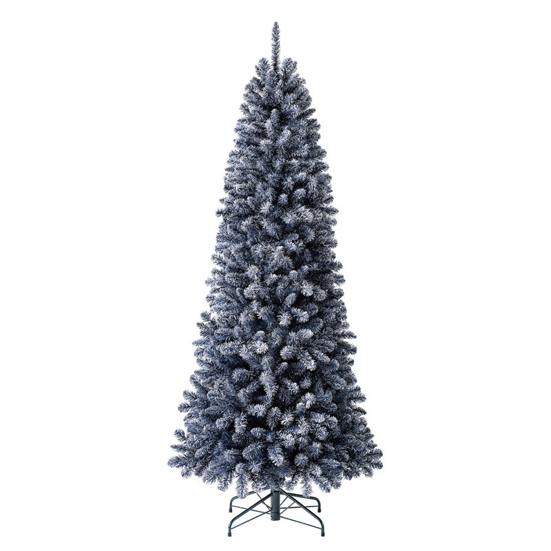 Evergreen Classics 7 Ft Pencil Pine Prelit Artificial Christmas Tree, Blue