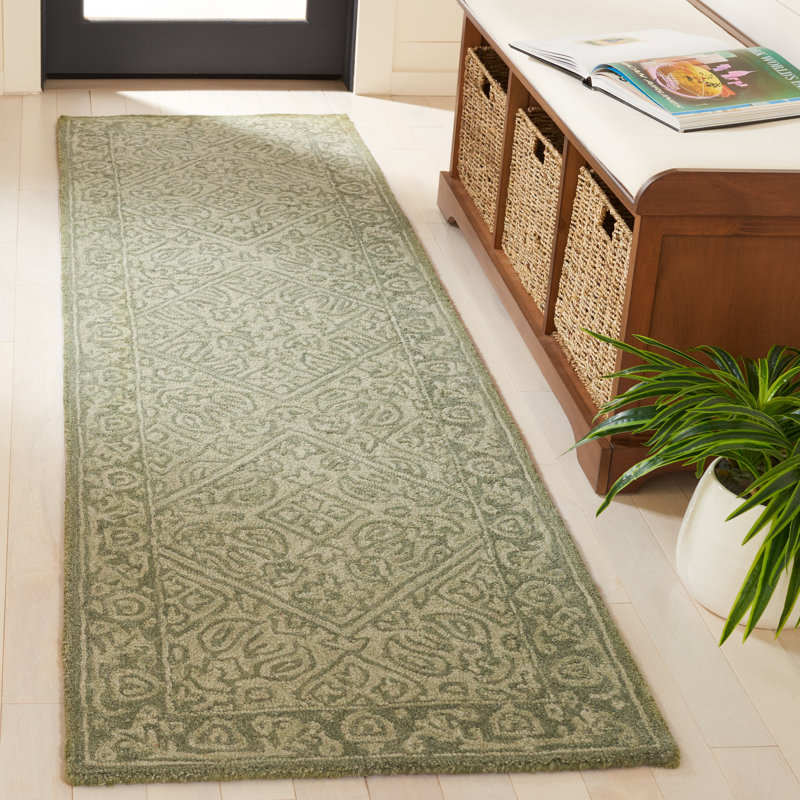 Ajdin Hand Woven Wool/Cotton Area Rug, Runner 2'3" x 8'