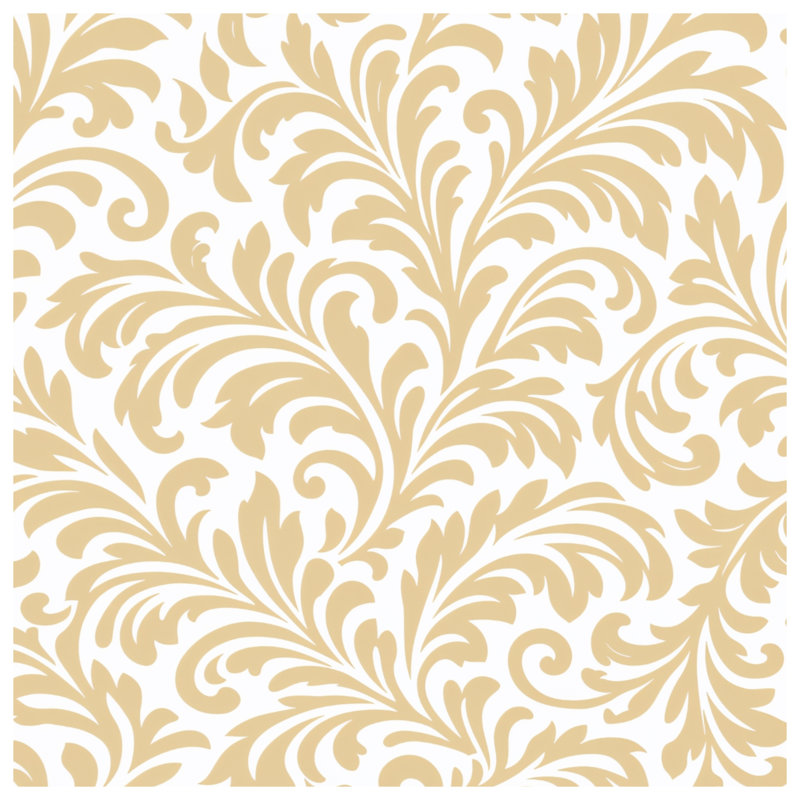 Couvertures damassées à motif floral beige, L 50 po x H 60 po