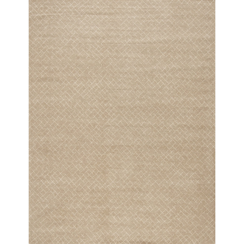Tapis intérieur brun en laine touffeté à la main Bella, Rectangle 9 po x 12 po
