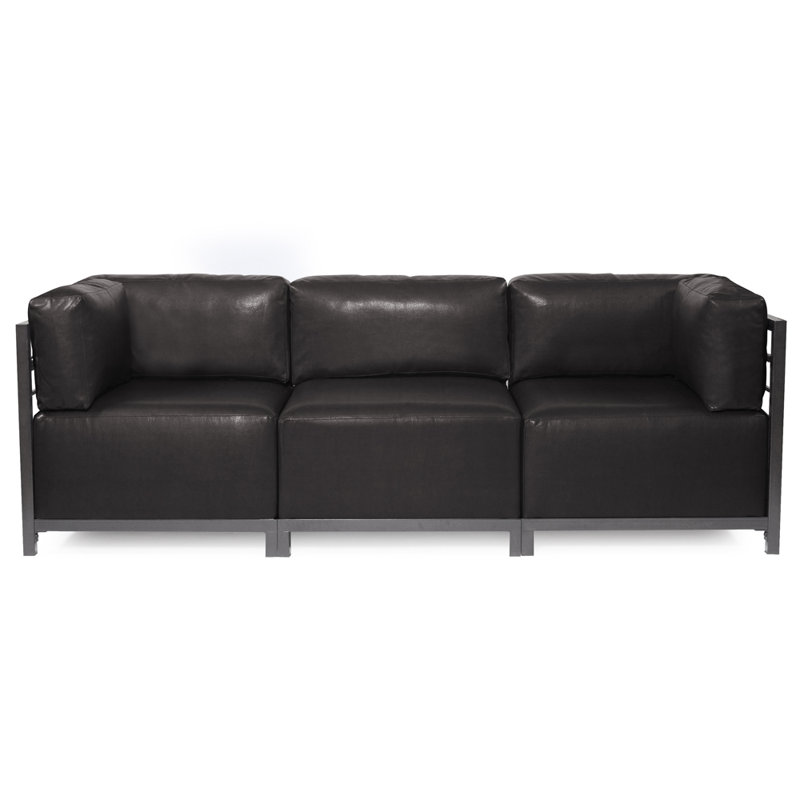 Fauteuil de chambre Woodsen, Titane, Similicuir noir
