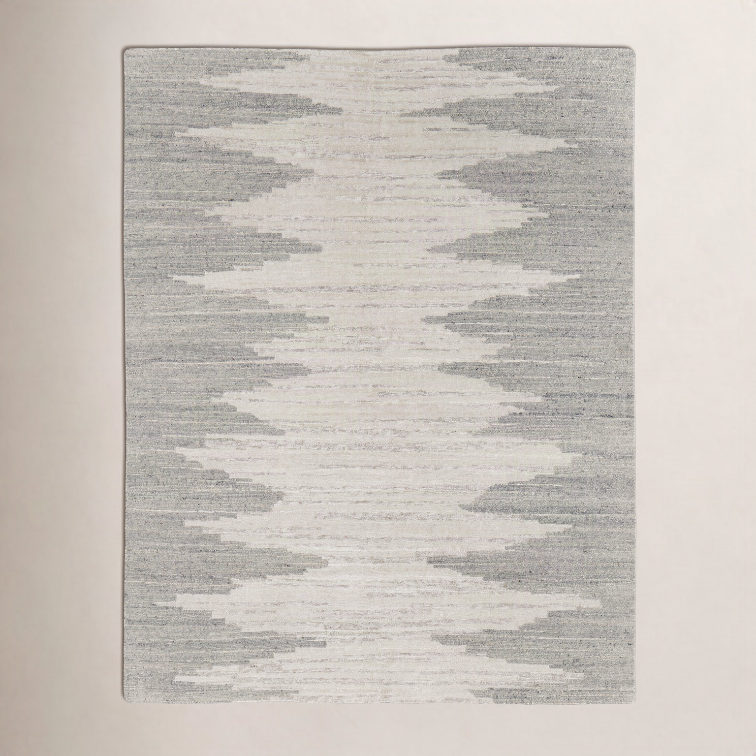 Hand-Woven Abstract Wool Rug, Rectangle 3'6" x 5'6"