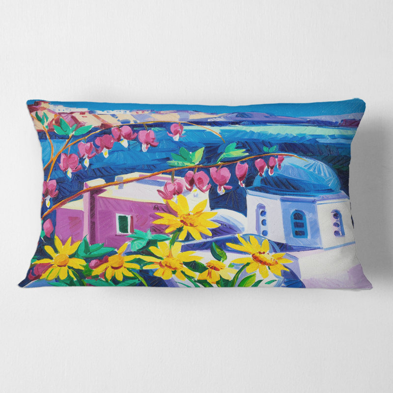 Traditiona Santorini Churches Rectangular Pillow Cover & Insert