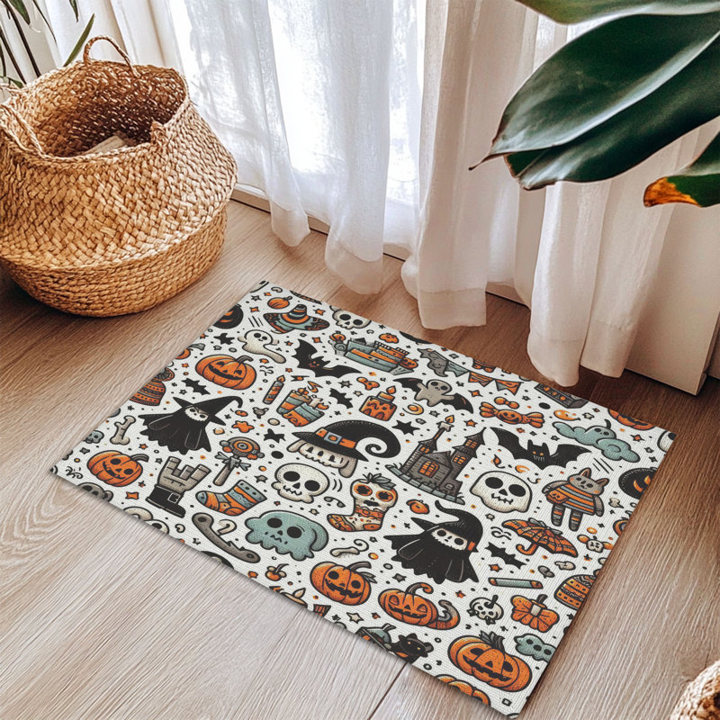 Adorable Boo! Tapis tressé, Rectangulaire 3 pi x 5 pi
