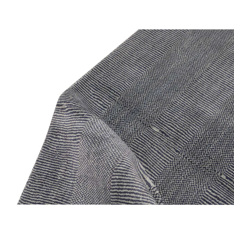 Tapis gris foncé en laine tissé à la main 9 pi 9 po x 13 pi 9 po