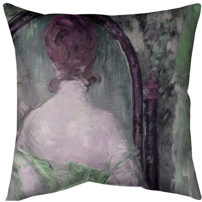 Edouard Manet Reversible Pillow Cover, 18" x 18", Green, Spun Polyester
