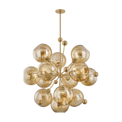 Lustre 13 lumières en laiton patiné Troy Lighting Ellory